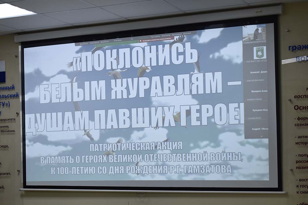 В НИУ «БелГУ» прошла акция «Поклонись белым журавлям – душам павших героев»